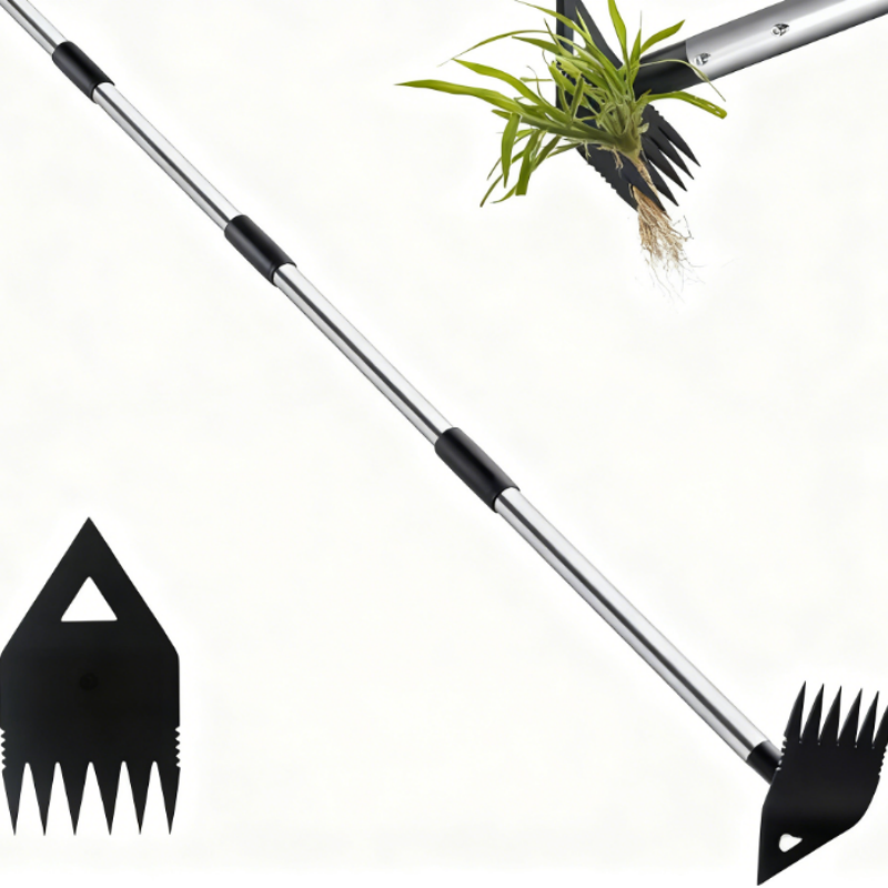 3-in-1 Weeding Hoe & Rake - Stand Up Garden Tool